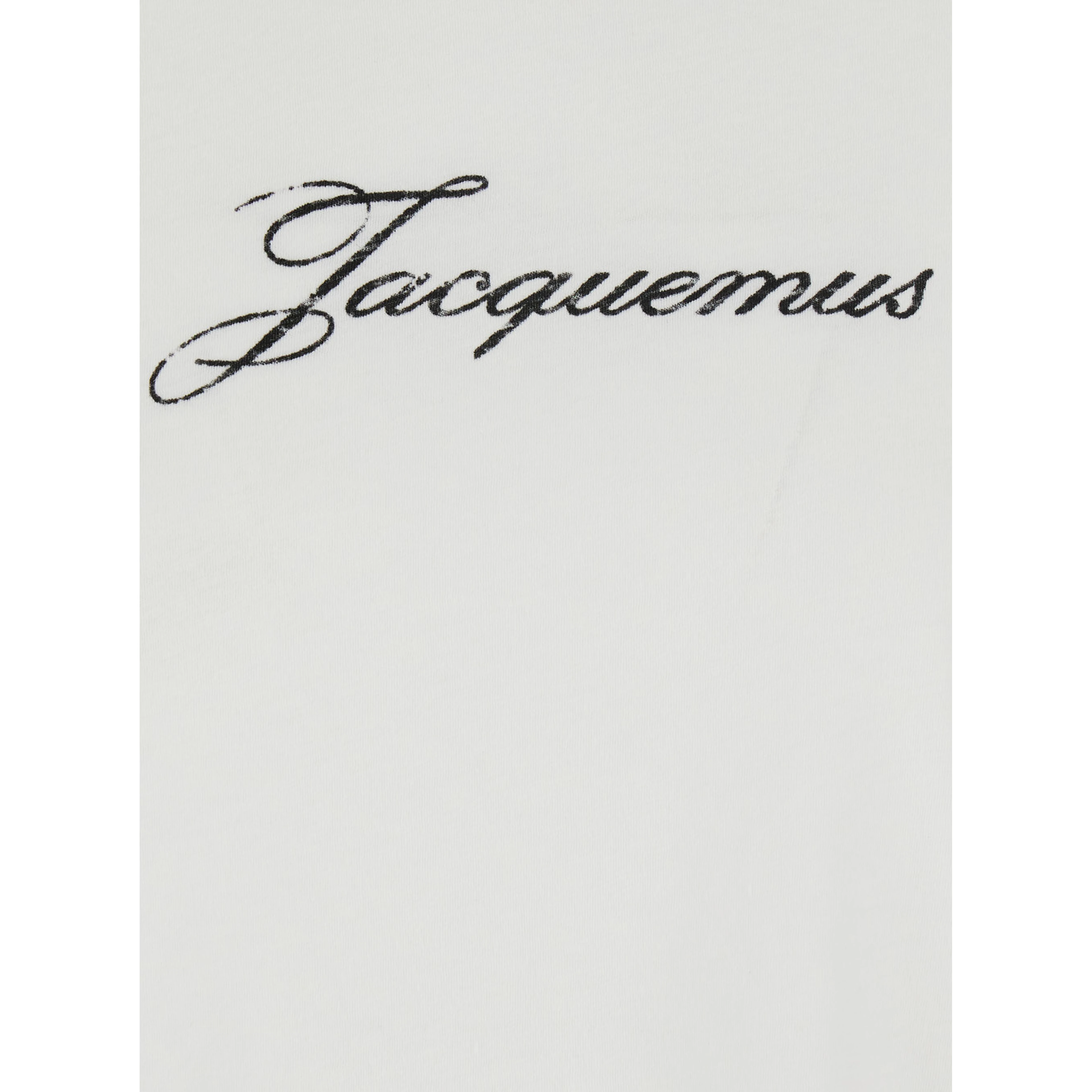 White T-Shirt with Round Neck and Logo on Front in Cotton for Women