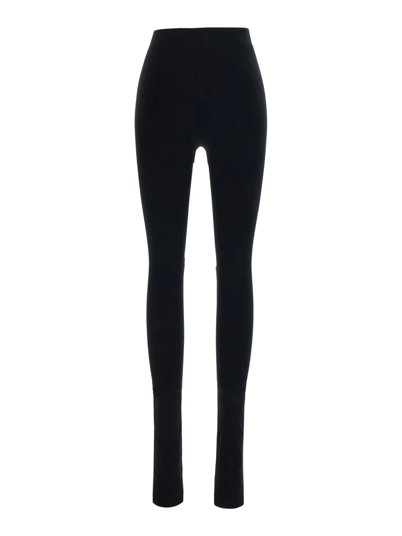 Black leggings with cut-out detail in stretch Tech Fabric for women