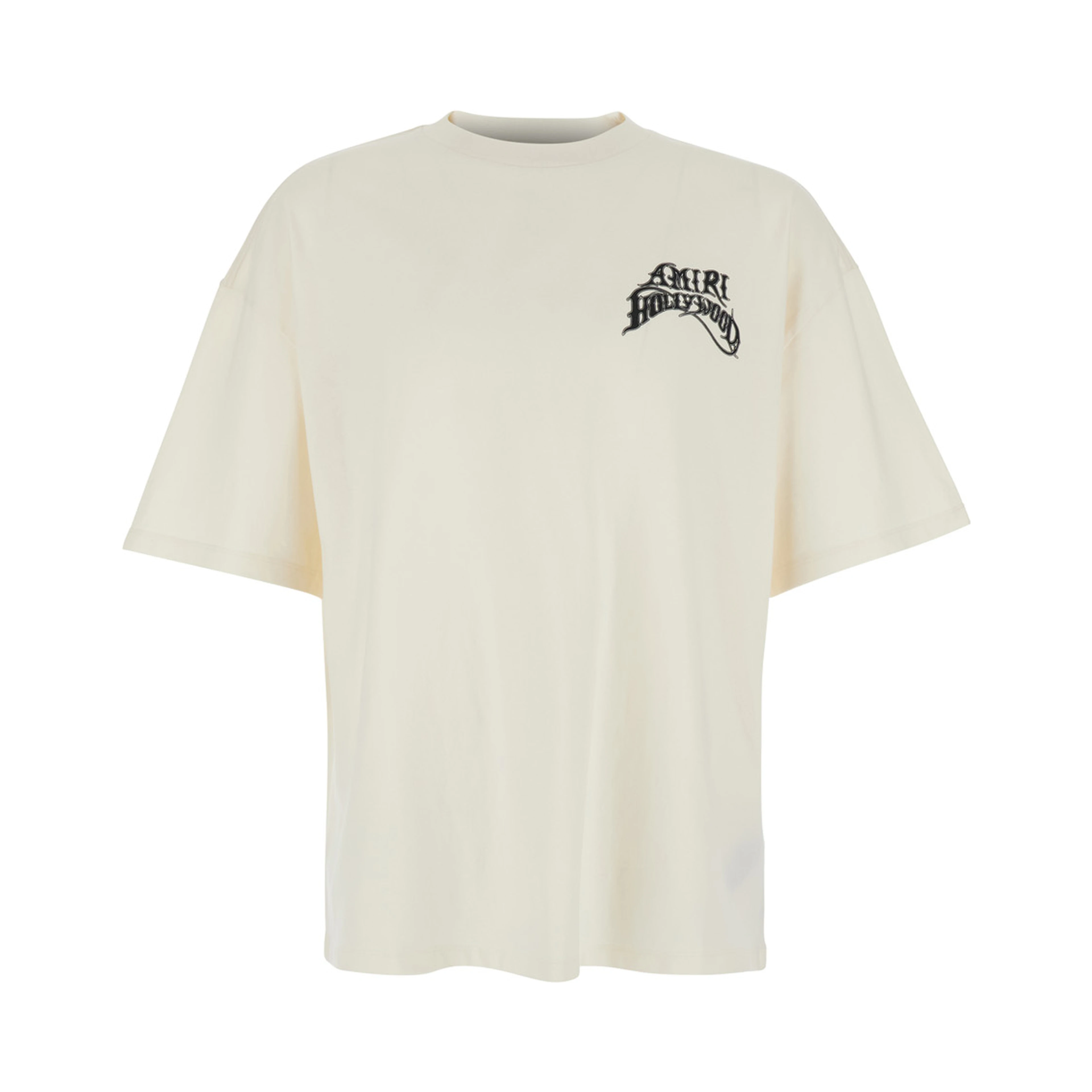 White T-Shirt with Printed Logo on the Front and Back in Cotton for Men
