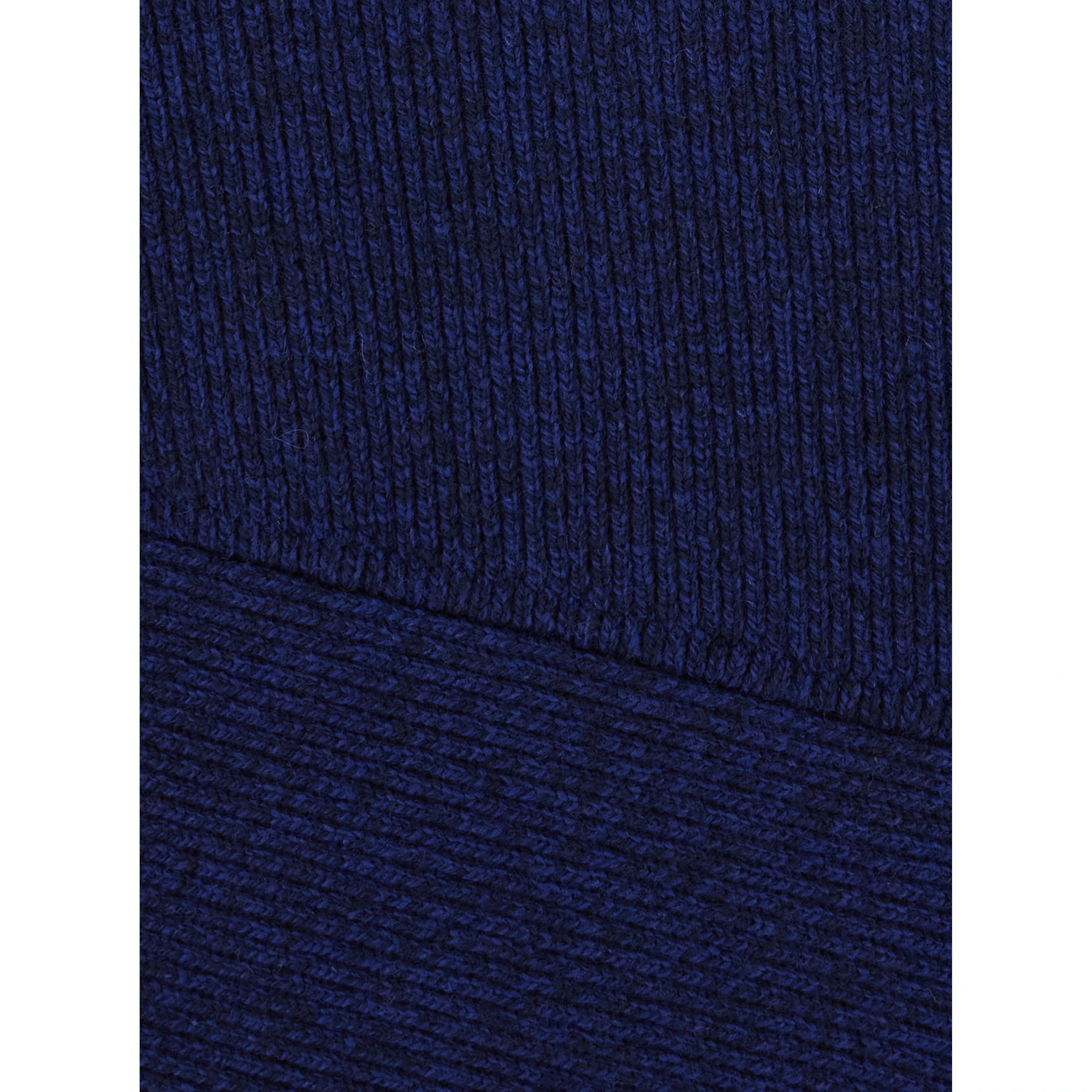 Crew Neck Sweater with Padded Collar in Blue for Men