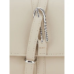 White Clutch with Belt on the Front in Leather for Women