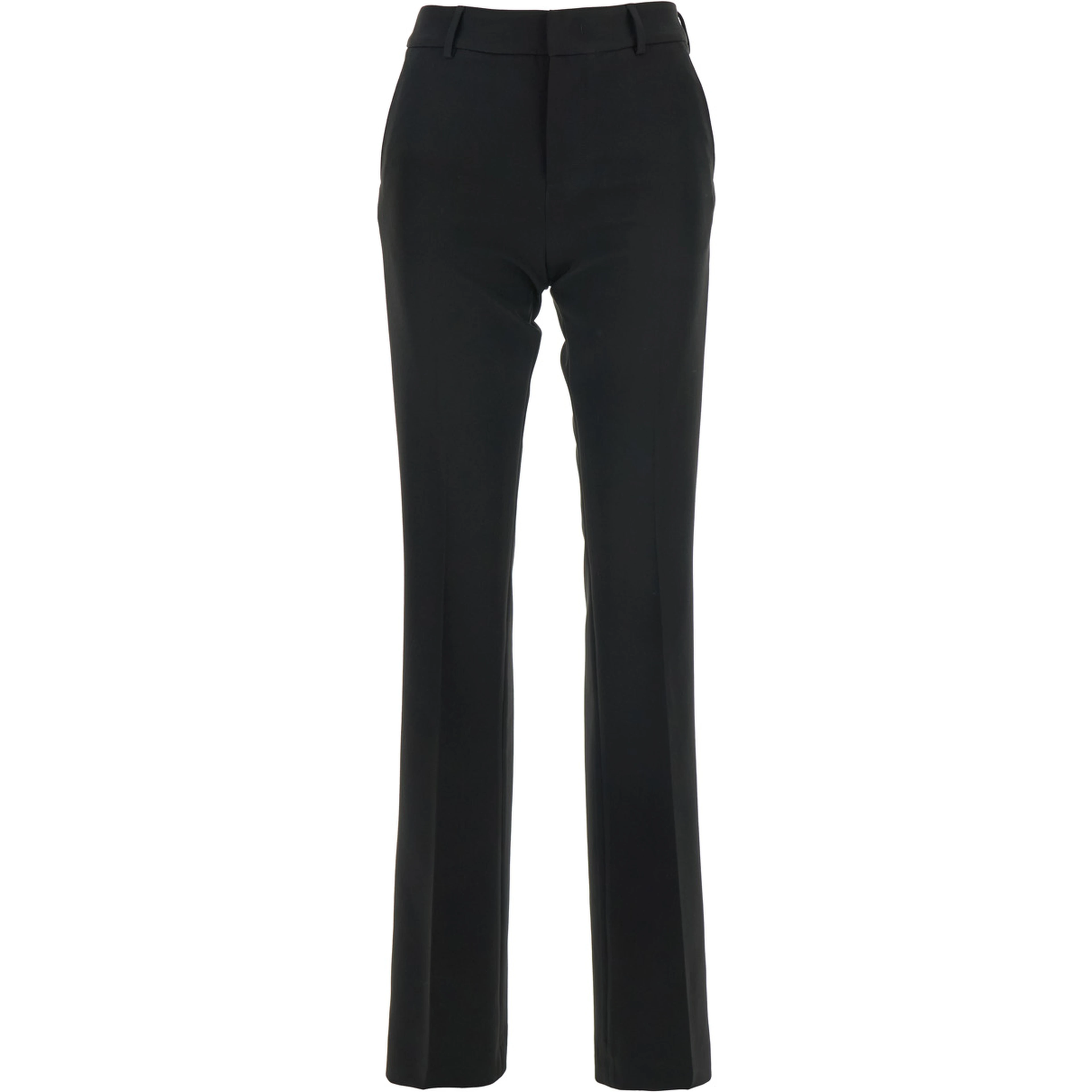Black High-Waisted Pants with Welt Pockets
