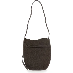 Brown Crossbody Bag with Adjustable Strap in Suede for Women