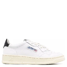 Low Sneakers Medalist with Contrast Heel in White Leather for Women