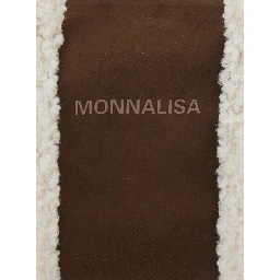 Brown Shoulder bag with Fur Handles and Logo lettering on the Front in Tech Fabric Girl