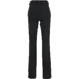 Black High-Waisted Pants with Welt Pockets