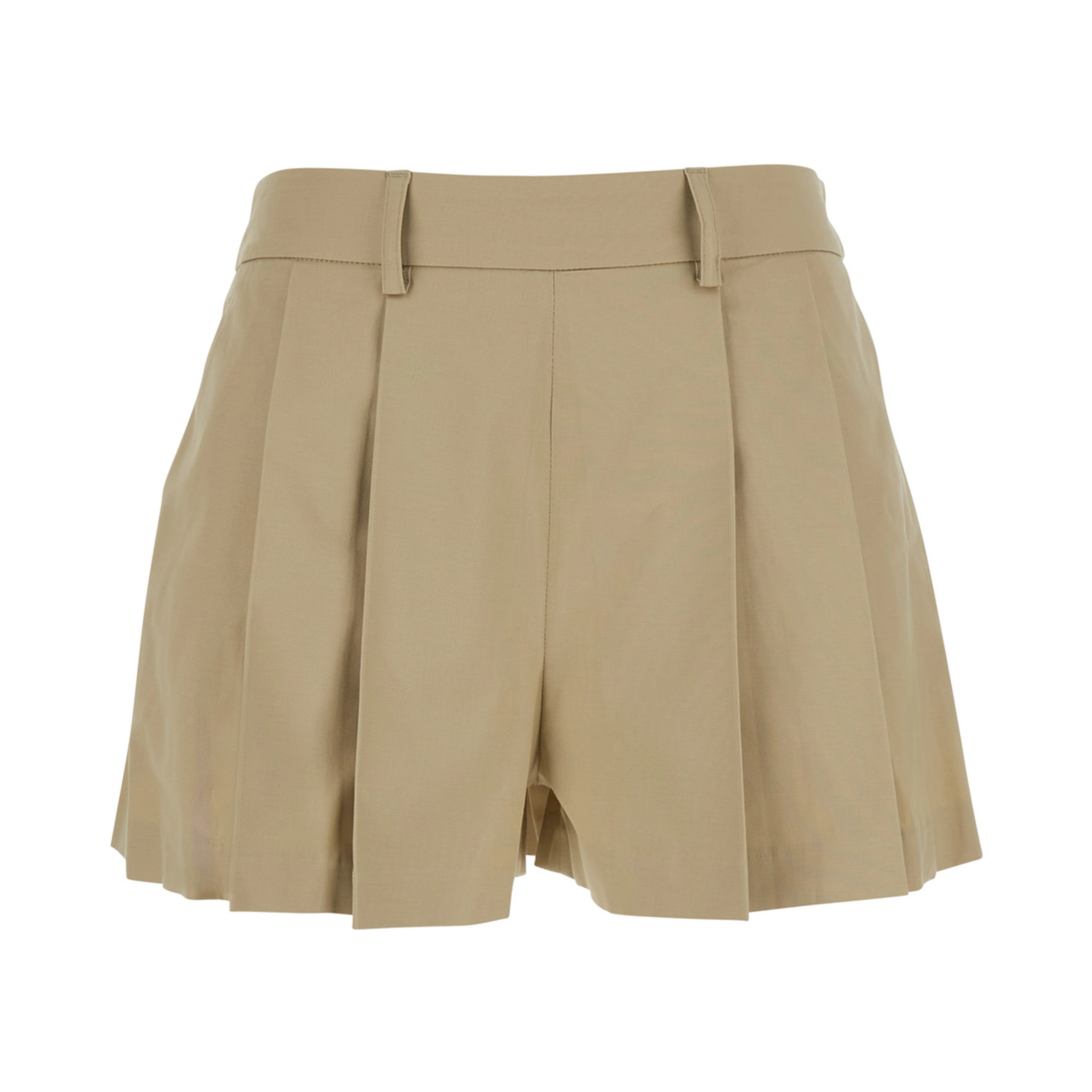beige Shorts with pleated design in Tech Fabric women