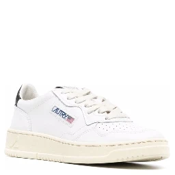 Low Sneakers Medalist with Contrast Heel in White Leather for Women