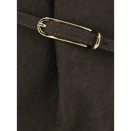 Brown Crossbody Bag with Adjustable Strap in Suede for Women