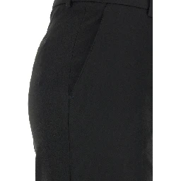 Black High-Waisted Pants with Welt Pockets
