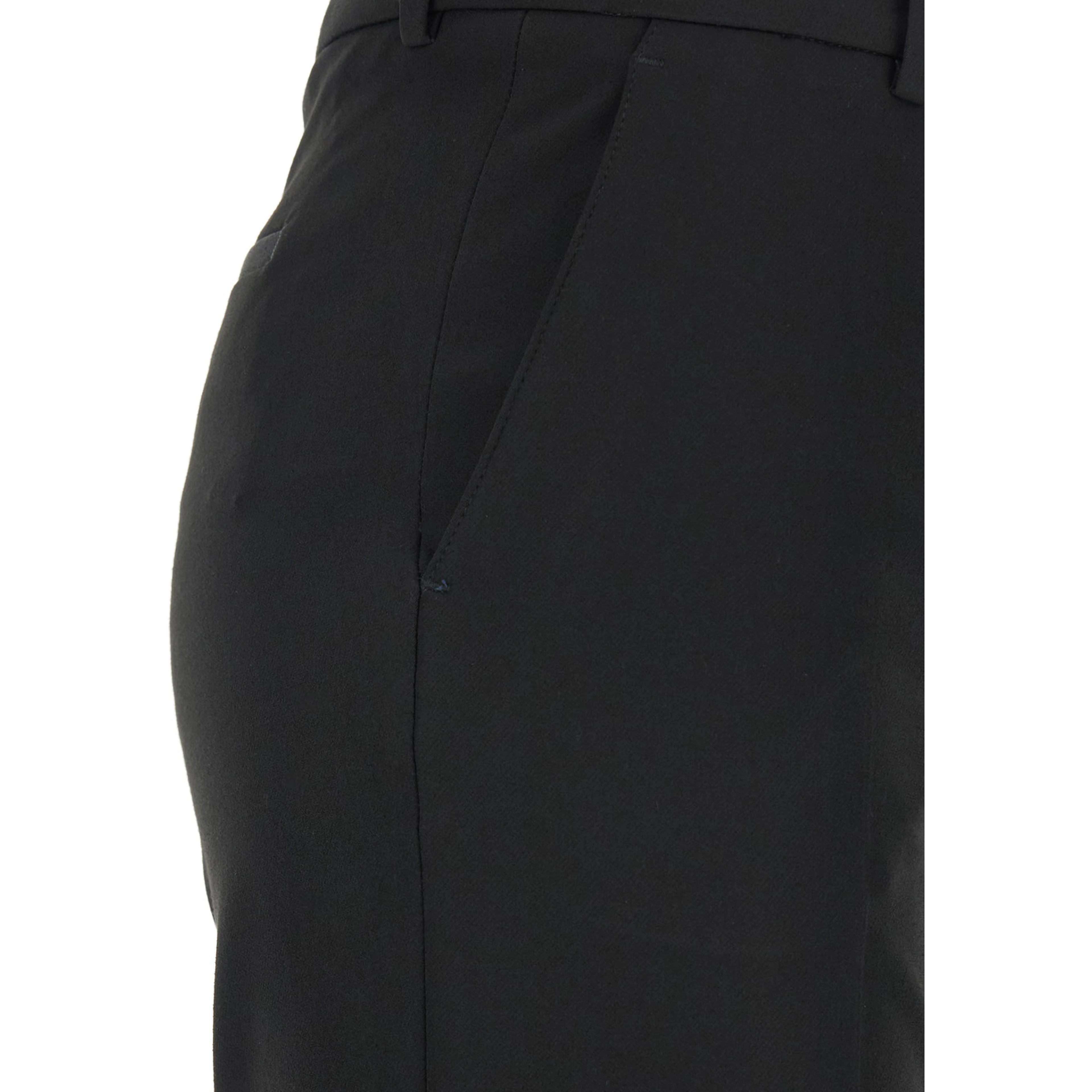 Black High-Waisted Pants with Welt Pockets