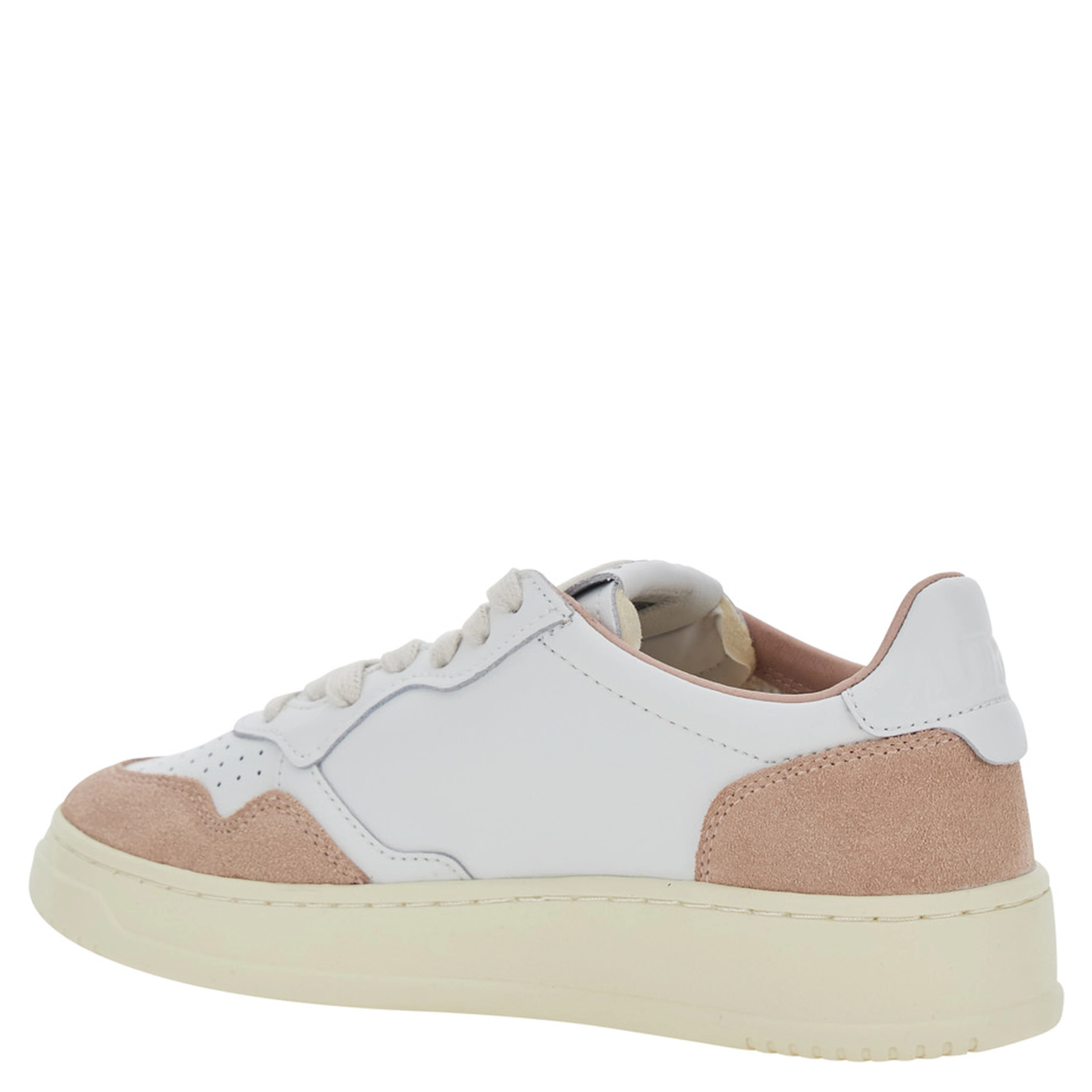 Medalist White Low Top Sneakers with Logo Patch on the Tongue in Suede for Women