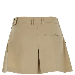 beige Shorts with pleated design in Tech Fabric women