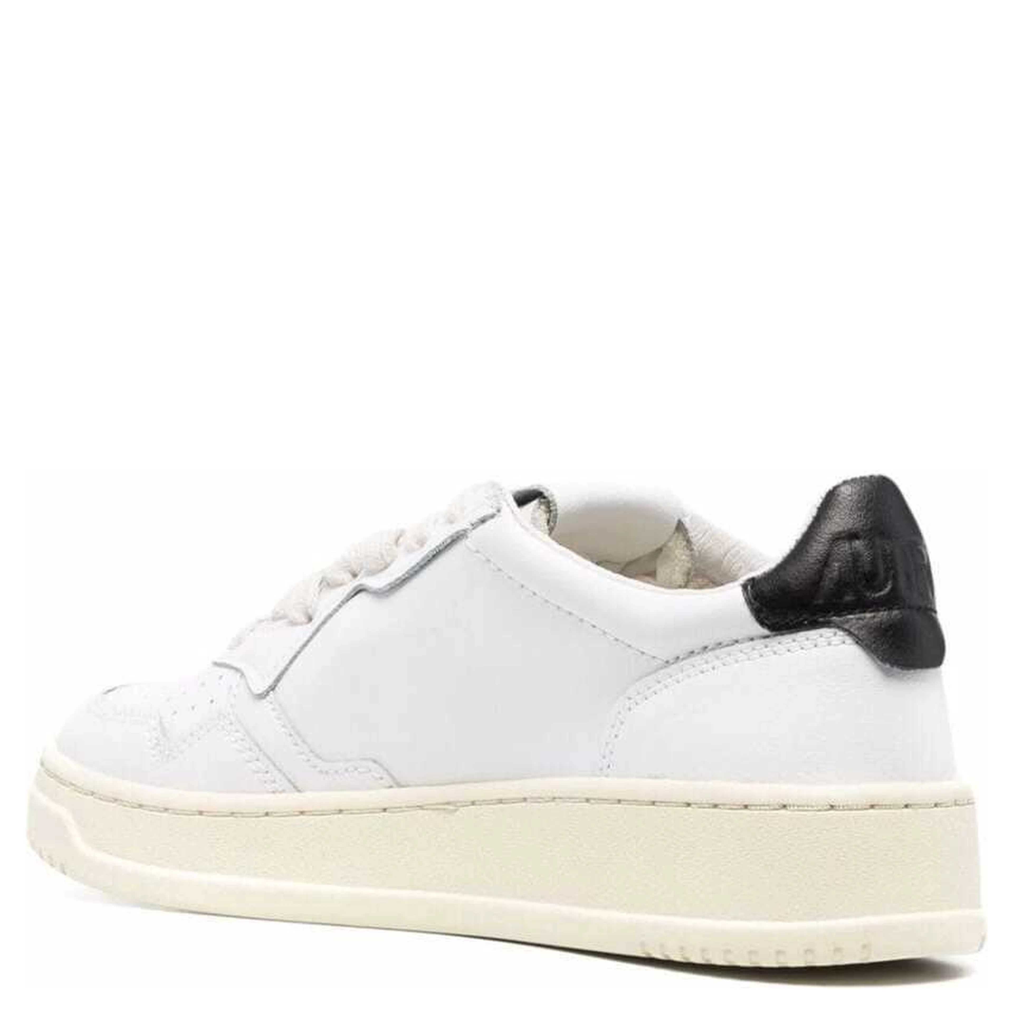 Low Sneakers Medalist with Contrast Heel in White Leather for Women