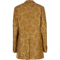 Blanchet Metallic Single-breasted Jacket with Notched revers in Linen Blend for Women