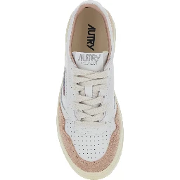 Medalist White Low Top Sneakers with Logo Patch on the Tongue in Suede for Women