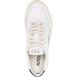Low Sneakers Medalist with Contrast Heel in White Leather for Women