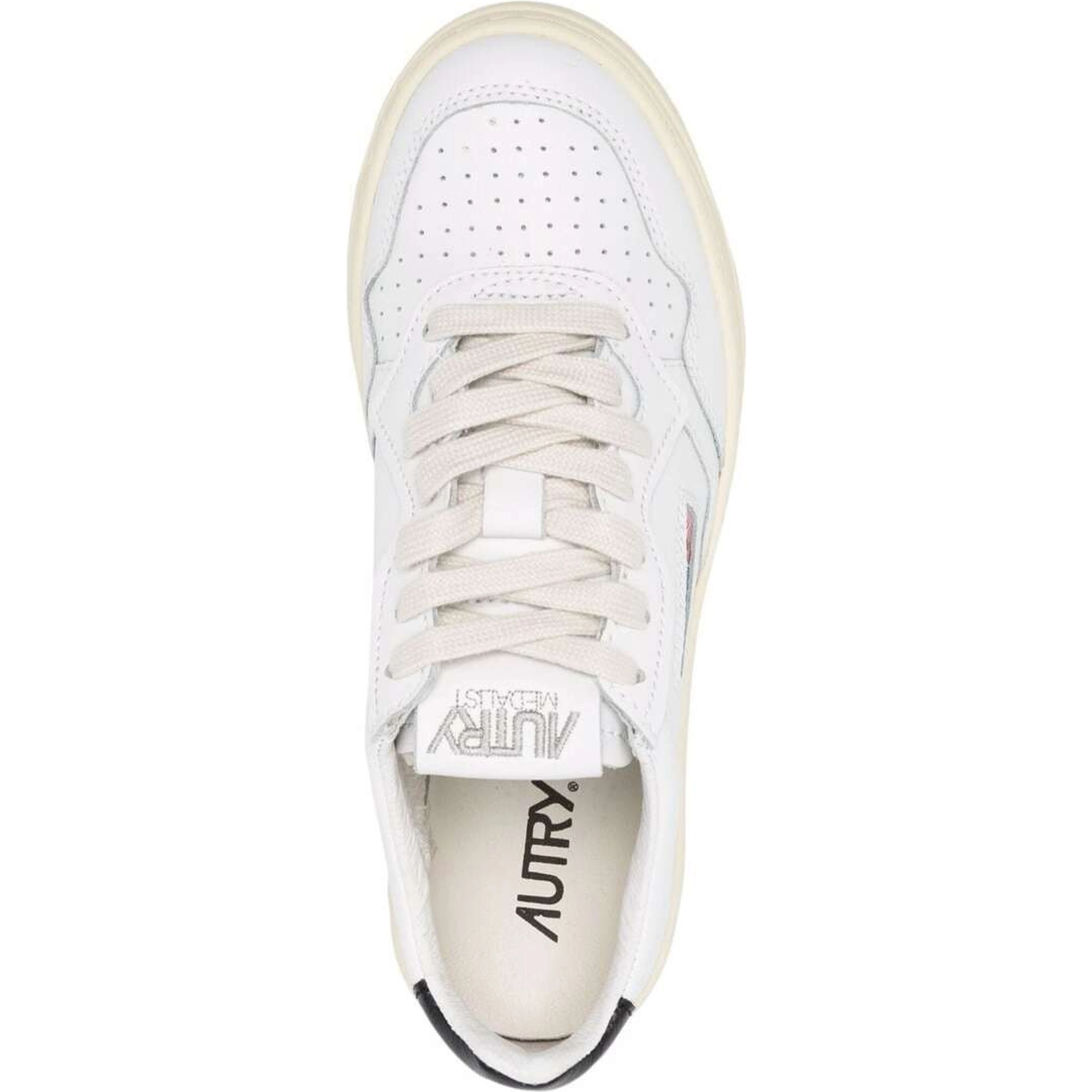 Low Sneakers Medalist with Contrast Heel in White Leather for Women