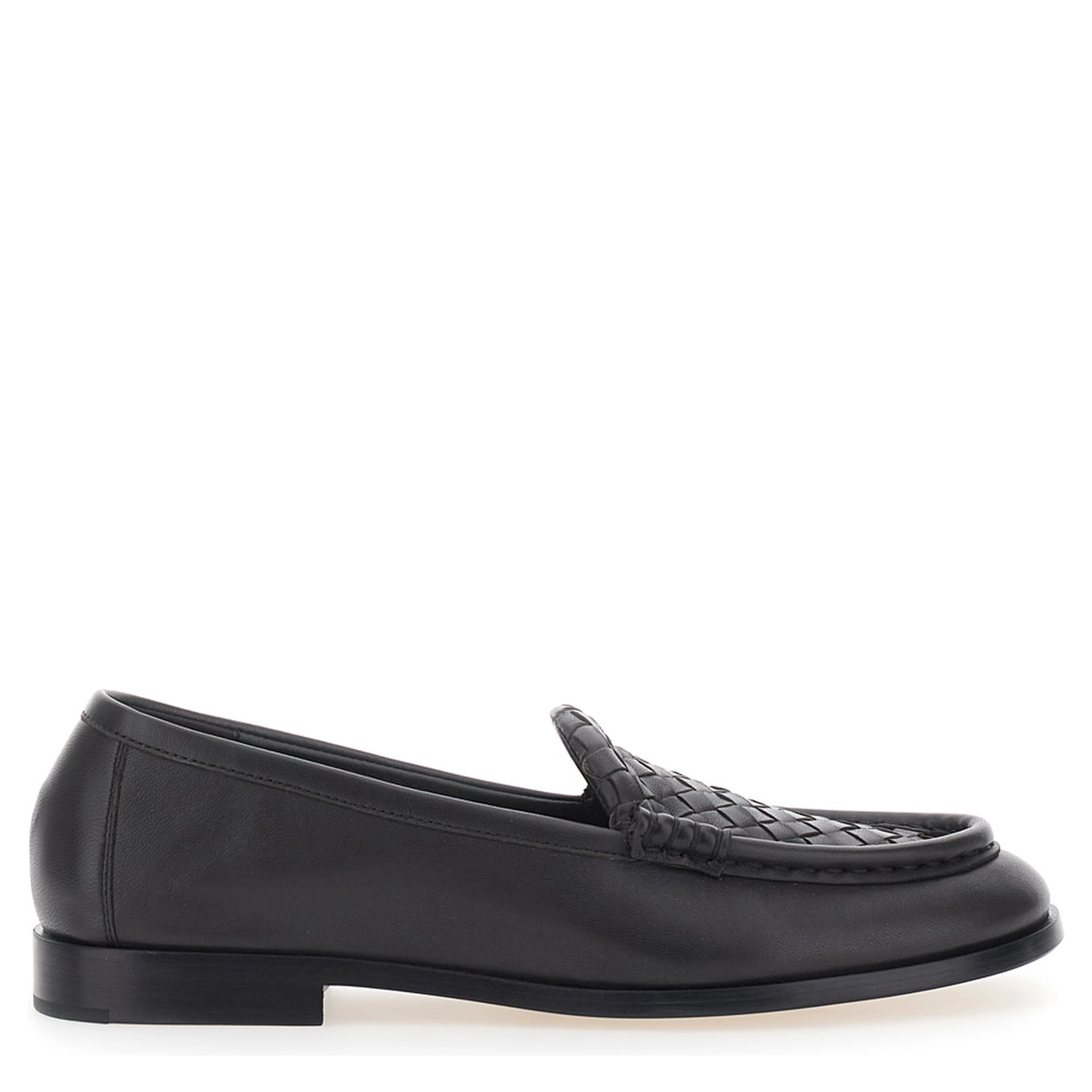 Silenzio Loafers Brown with Intreccio design in leather for women