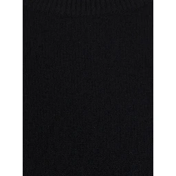 Boyfriend Crewneck Sweater with round neck and long sleeves 100% Cashmere Black Women