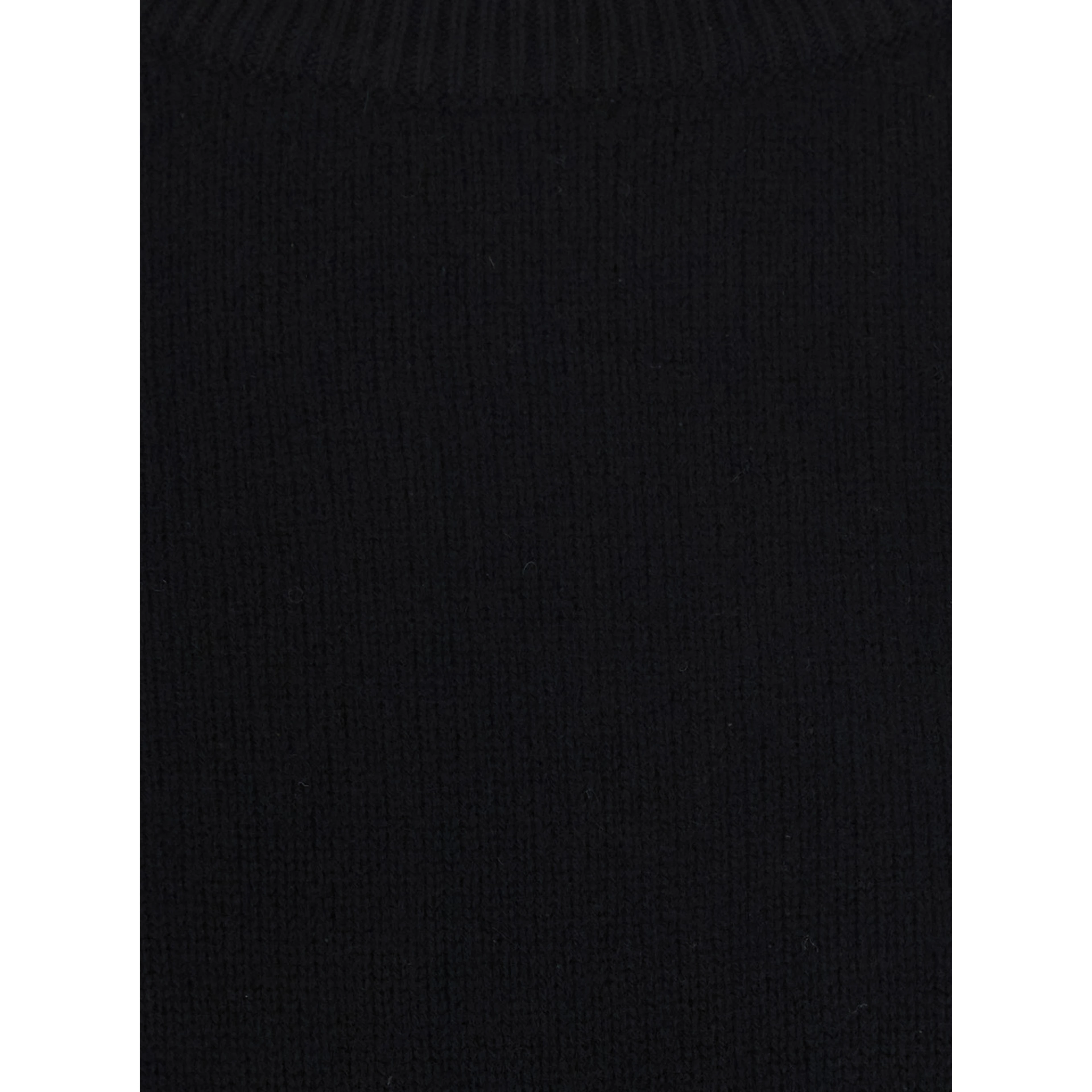 Boyfriend Crewneck Sweater with round neck and long sleeves 100% Cashmere Black Women