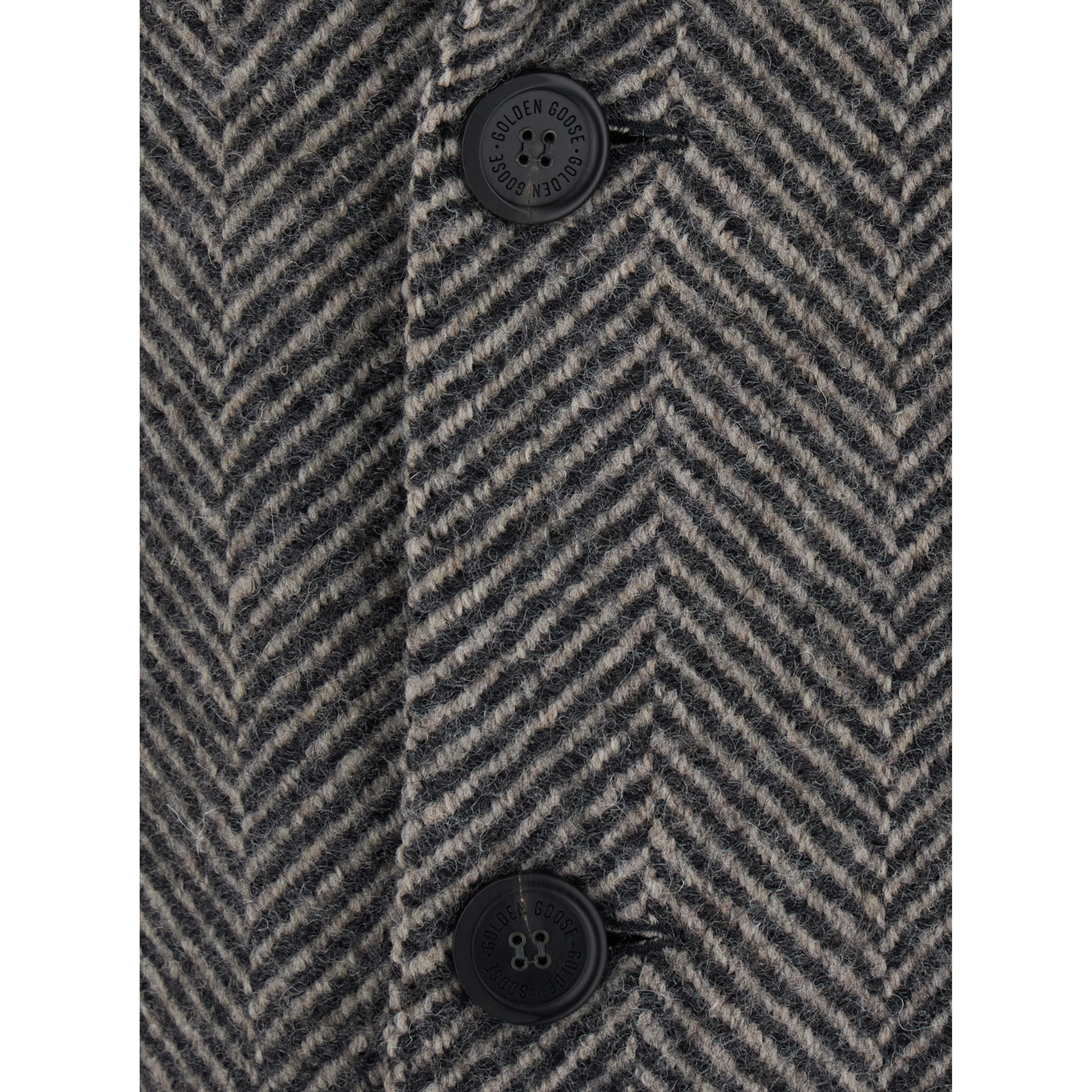 Resca Grey Single-breasted Coat with Peak revers and Houndstooth Motif in wool for men