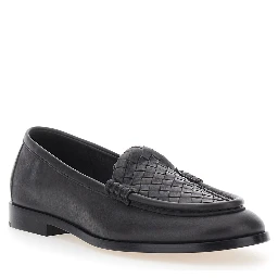 Silenzio Loafers Brown with Intreccio design in leather for women