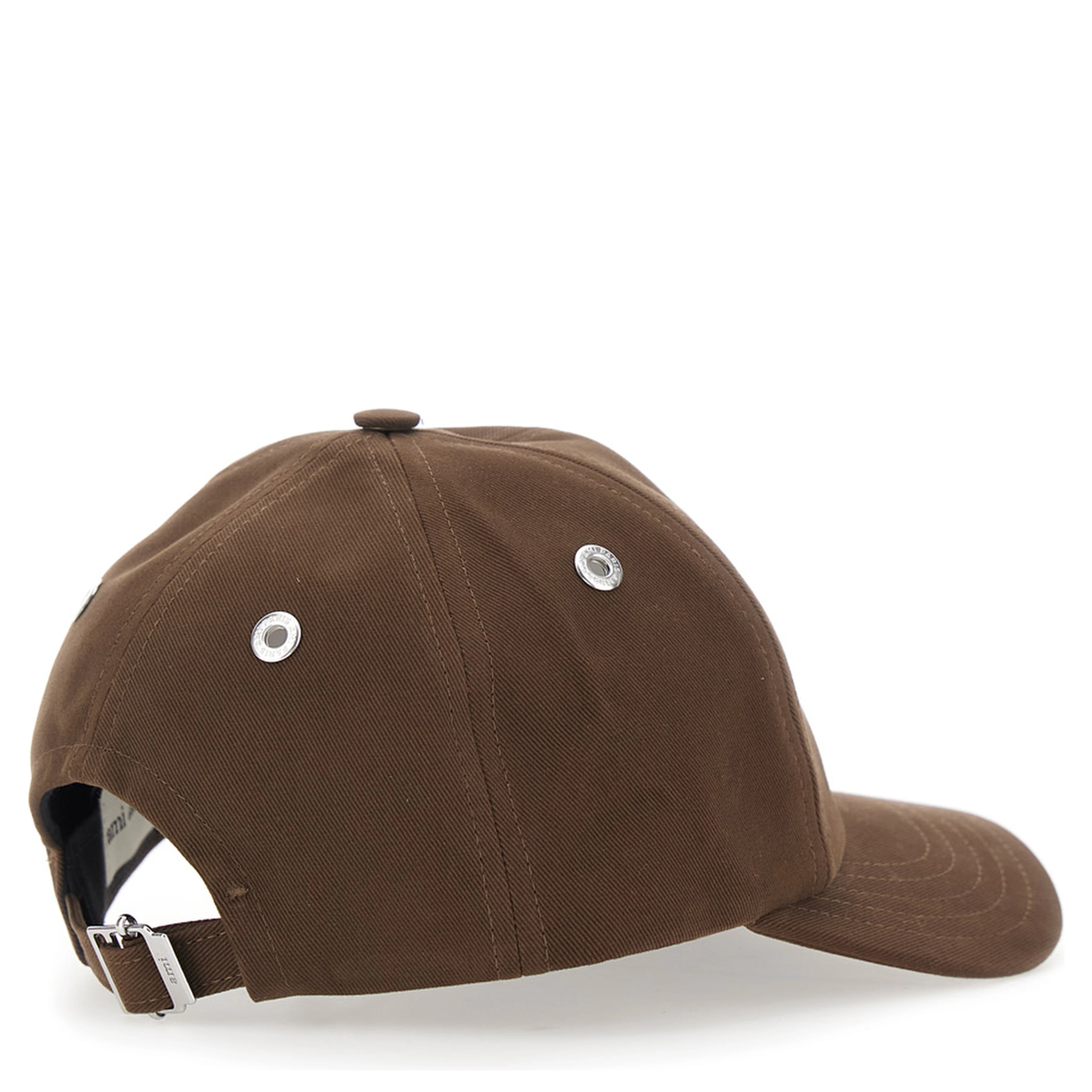 Brown Baseball Cap with Curved Brim and ADC Embroidery on the Front in Cotton for Men
