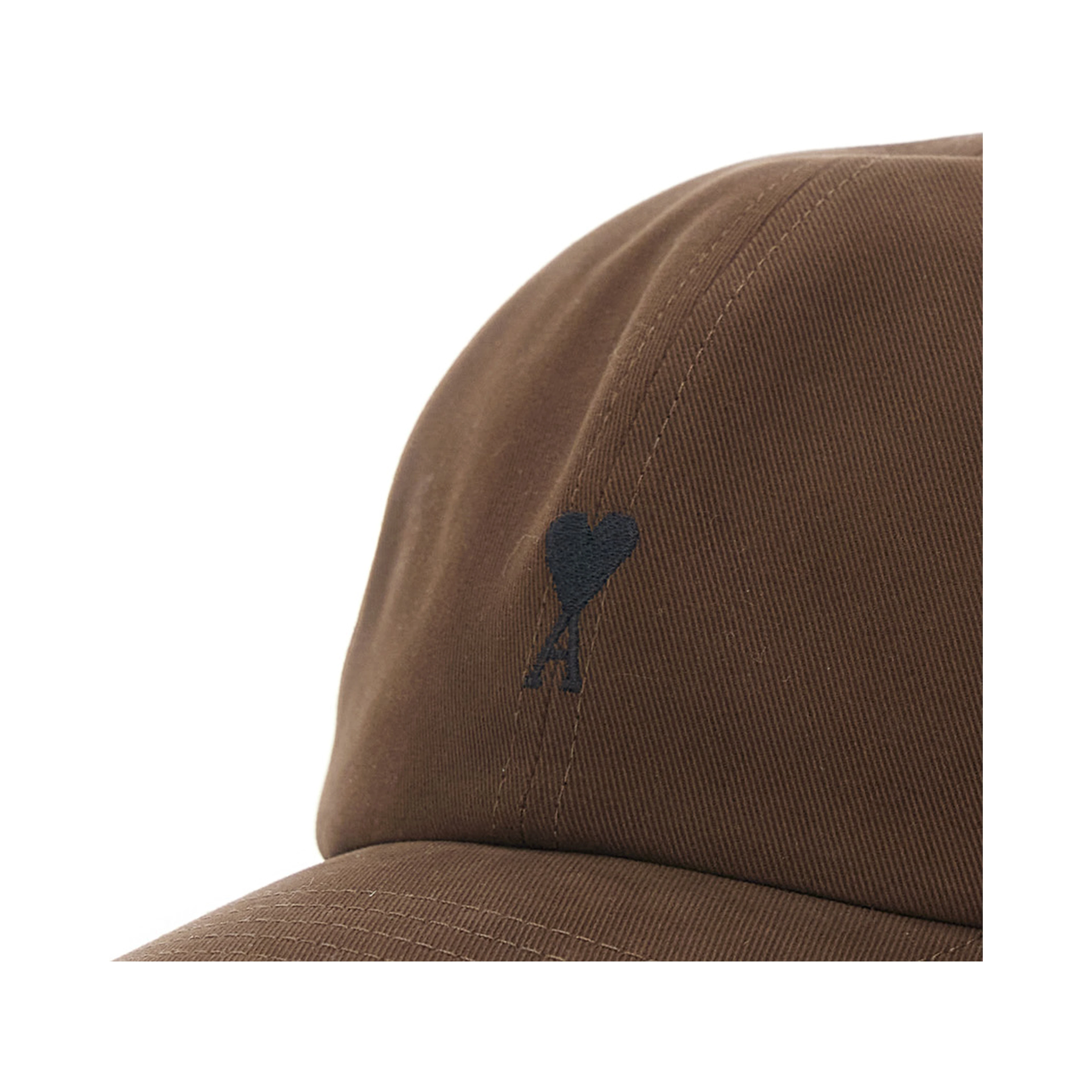 Brown Baseball Cap with Curved Brim and ADC Embroidery on the Front in Cotton for Men
