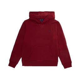 Red Sweatshirt with Fixed Hood and Pony Logo on the Front in Cotton Boy