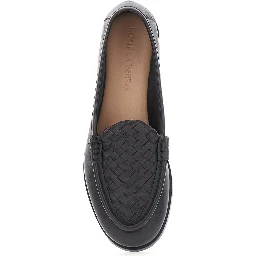 Silenzio Loafers Brown with Intreccio design in leather for women
