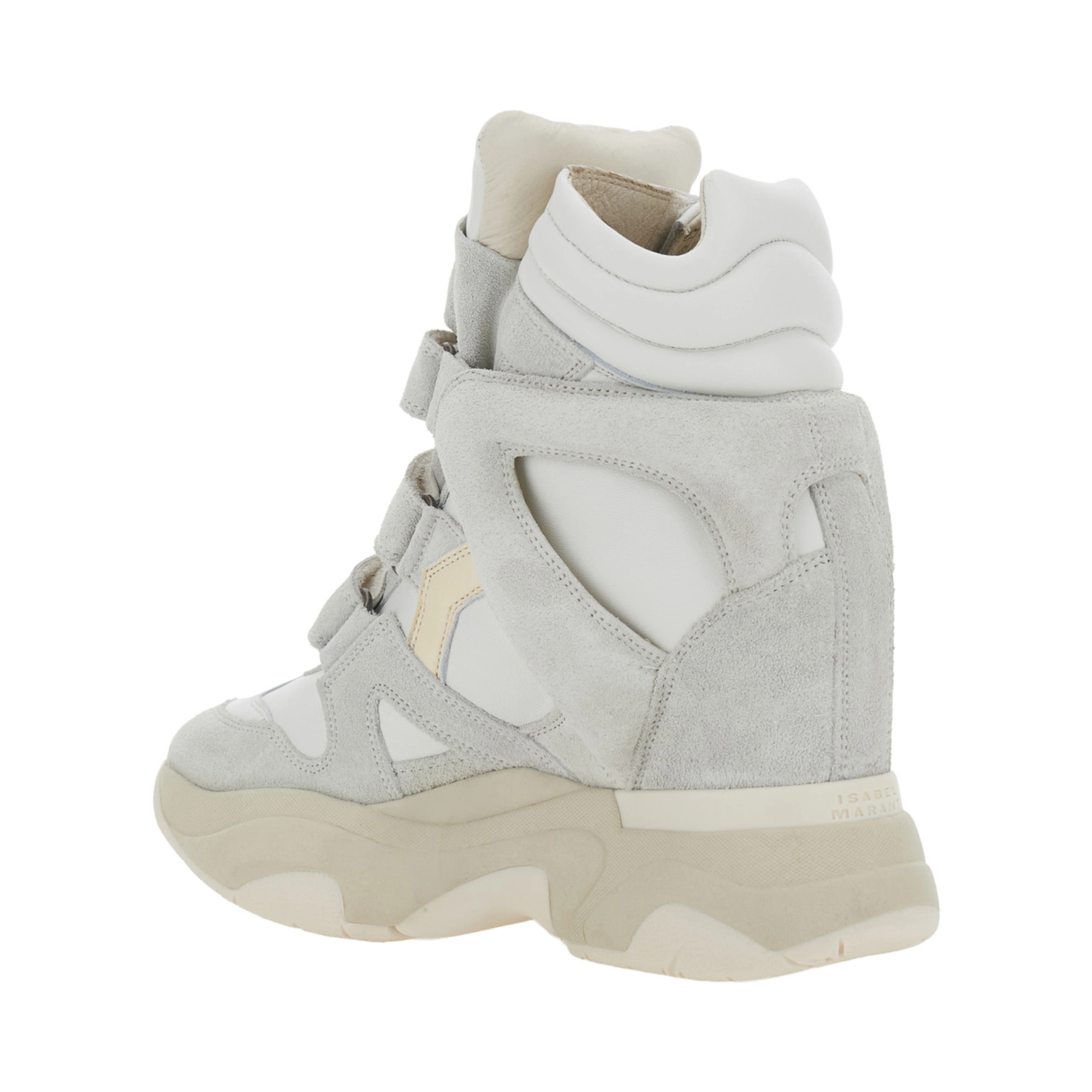 Balskee White High Sneakers with logo patch on the tongue in leather for women