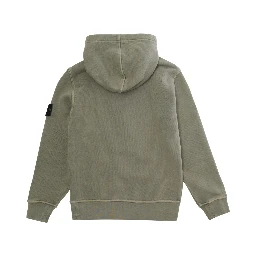 Hoodie sweater with hood and front pocket in beige for boy