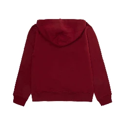 Red Sweatshirt with Fixed Hood and Pony Logo on the Front in Cotton Boy