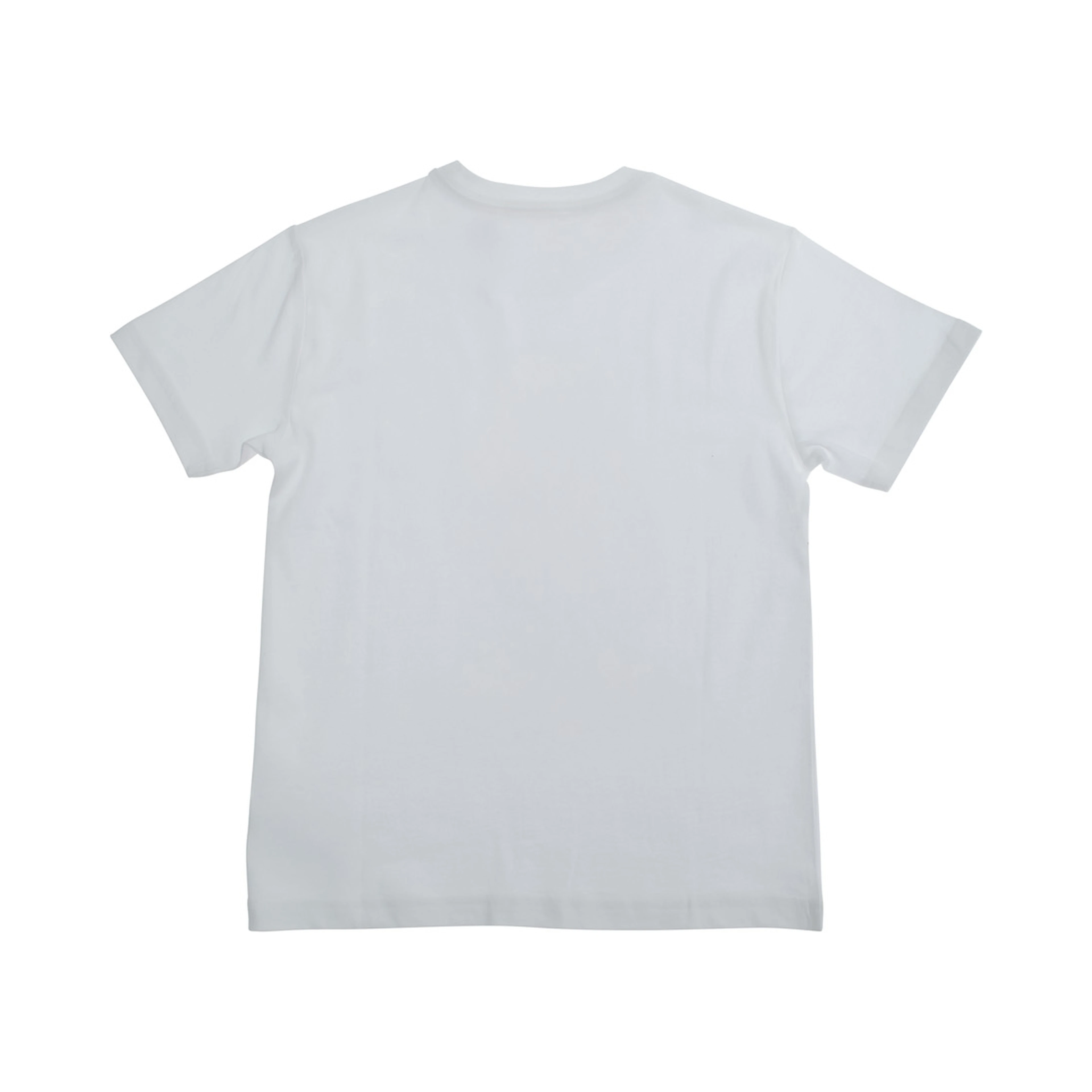 Crew Neck T-Shirt with Large Logo Print on the Front in White Cotton Boy