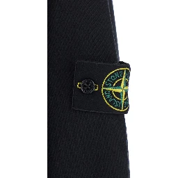 black Crewneck sweatshirt with logo patch on the sleeve in cotton for men