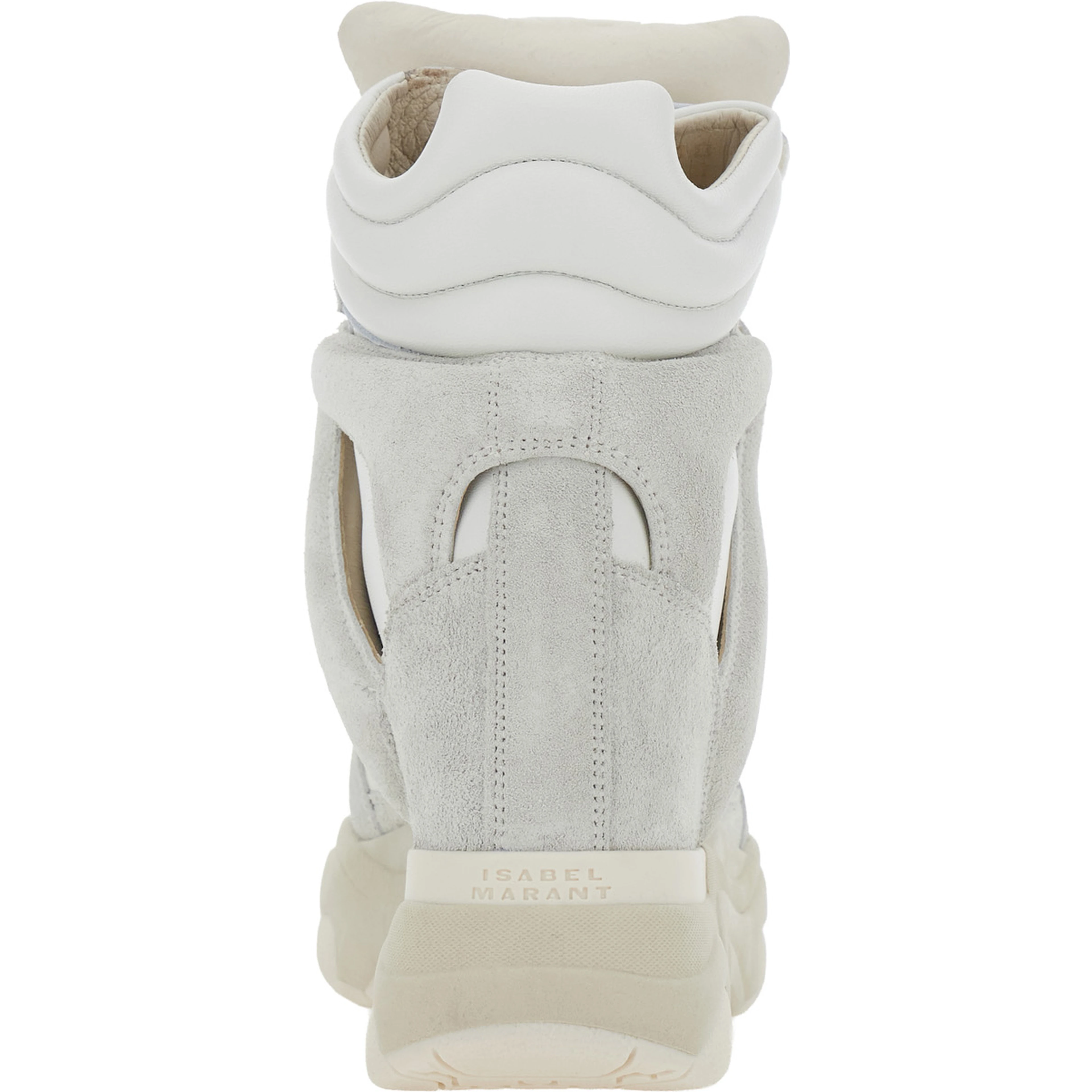 Balskee White High Sneakers with logo patch on the tongue in leather for women