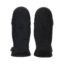 Black Gloves with Zip Closure and Eco-Fur Lining in Tech Fabric for Women
