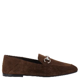 Pierre Brown loafers with front Horsebit plaque in suede for women