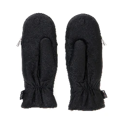 Black Gloves with Zip Closure and Eco-Fur Lining in Tech Fabric for Women