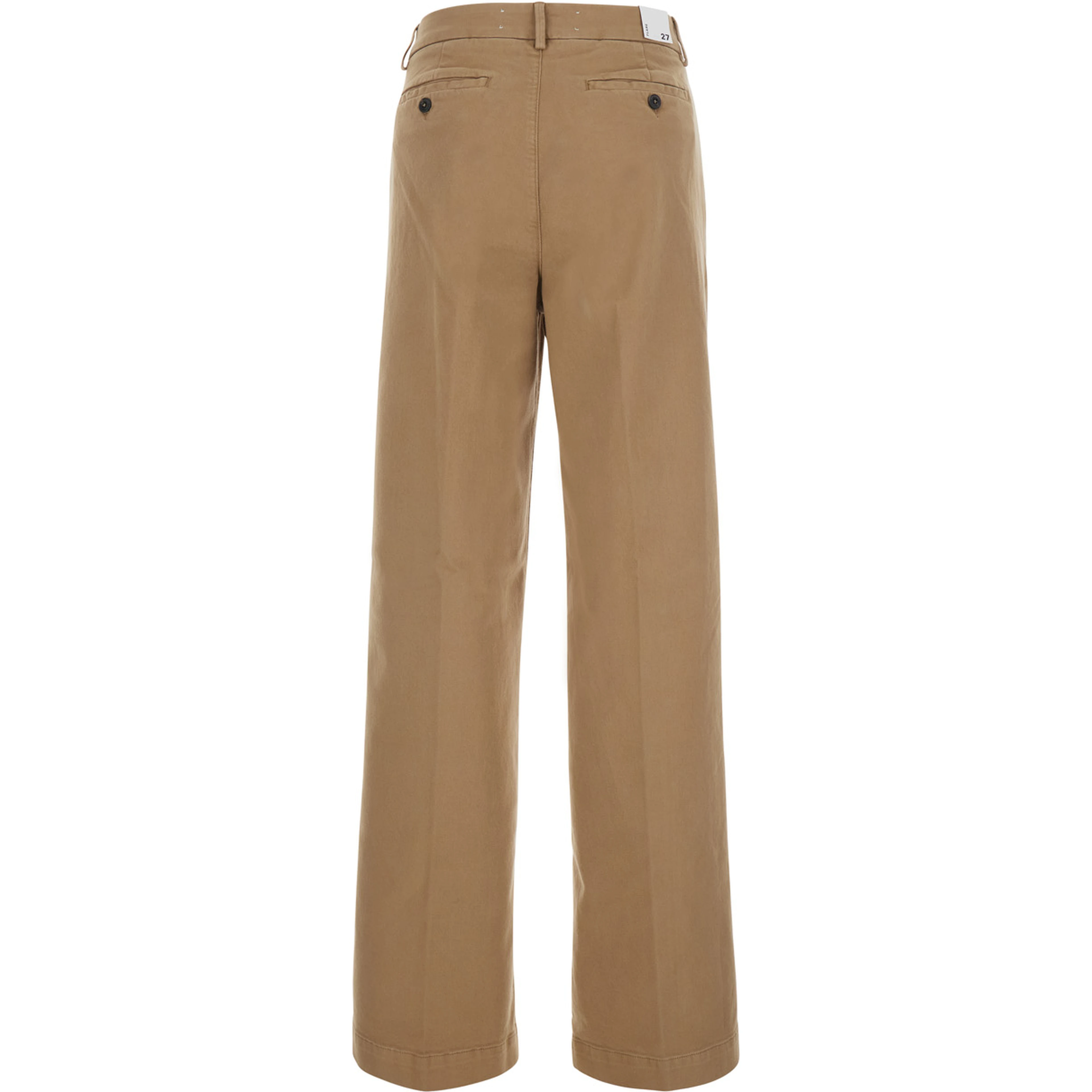 Beige Jeans with button and zip closure at the front in denim women
