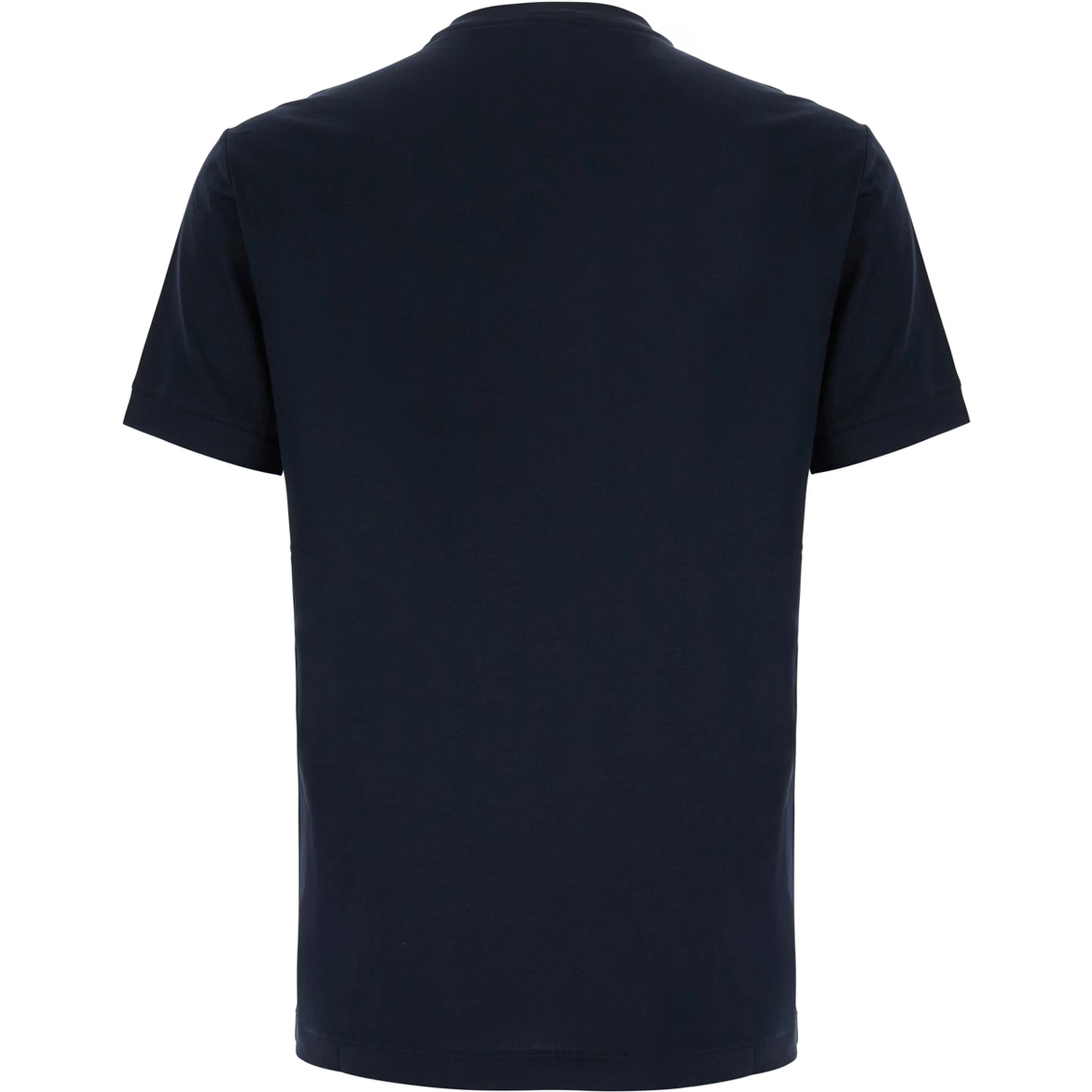 Blue Crew neck T-shirt with address print in cotton for men