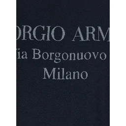 Blue Crew neck T-shirt with address print in cotton for men