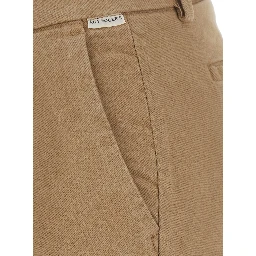 Beige Jeans with button and zip closure at the front in denim women