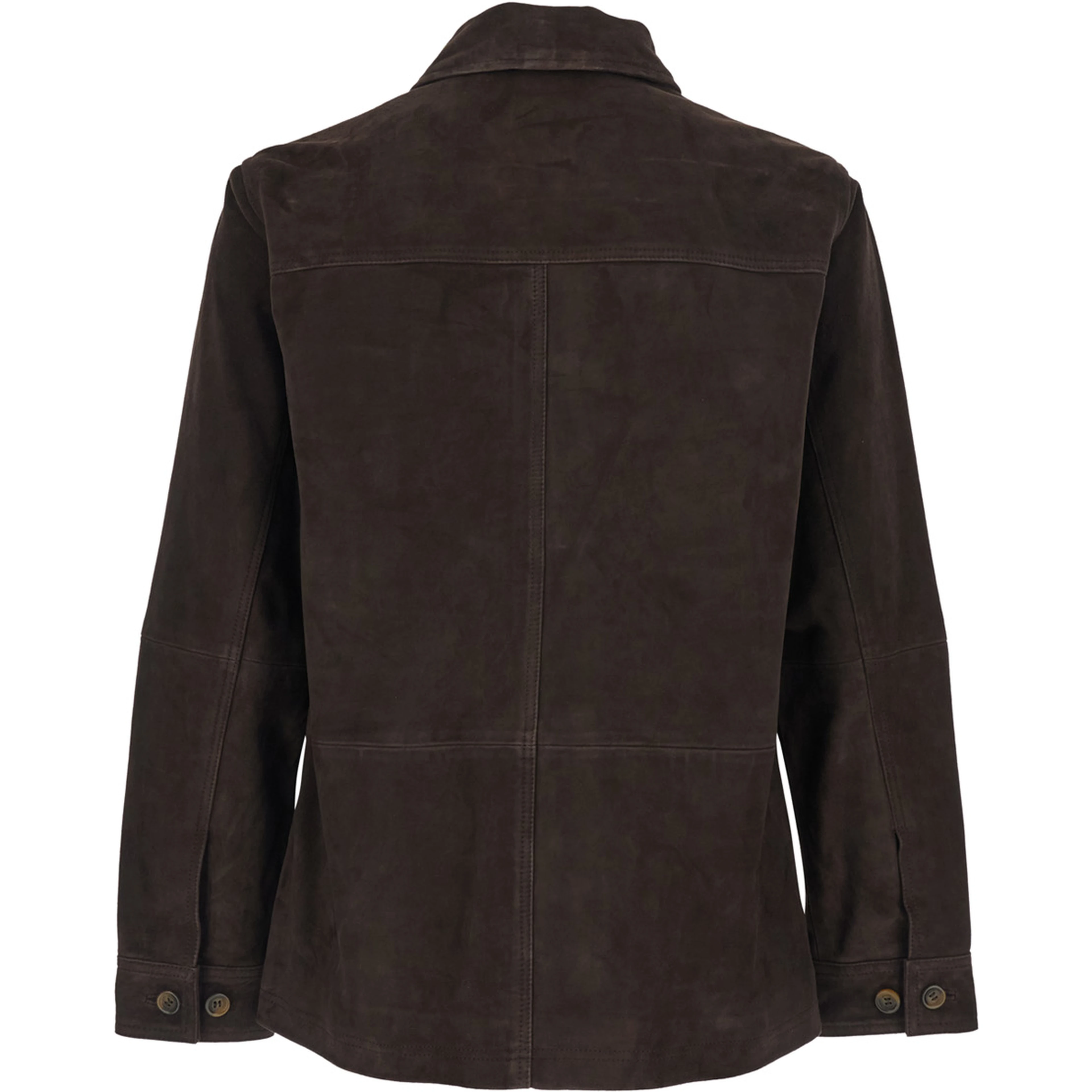 Jacket CAMOSCIO Brown with Leather Front Closure Men