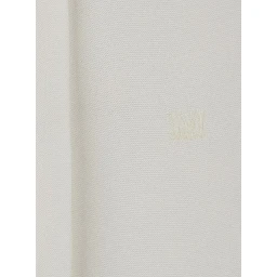 Geranio White Shirt with Classic Collar and Logo Embroidery on the Front in Silk for Women