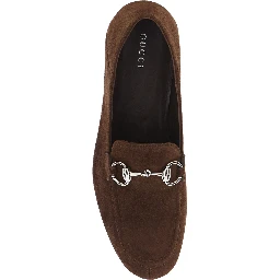 Pierre Brown loafers with front Horsebit plaque in suede for women