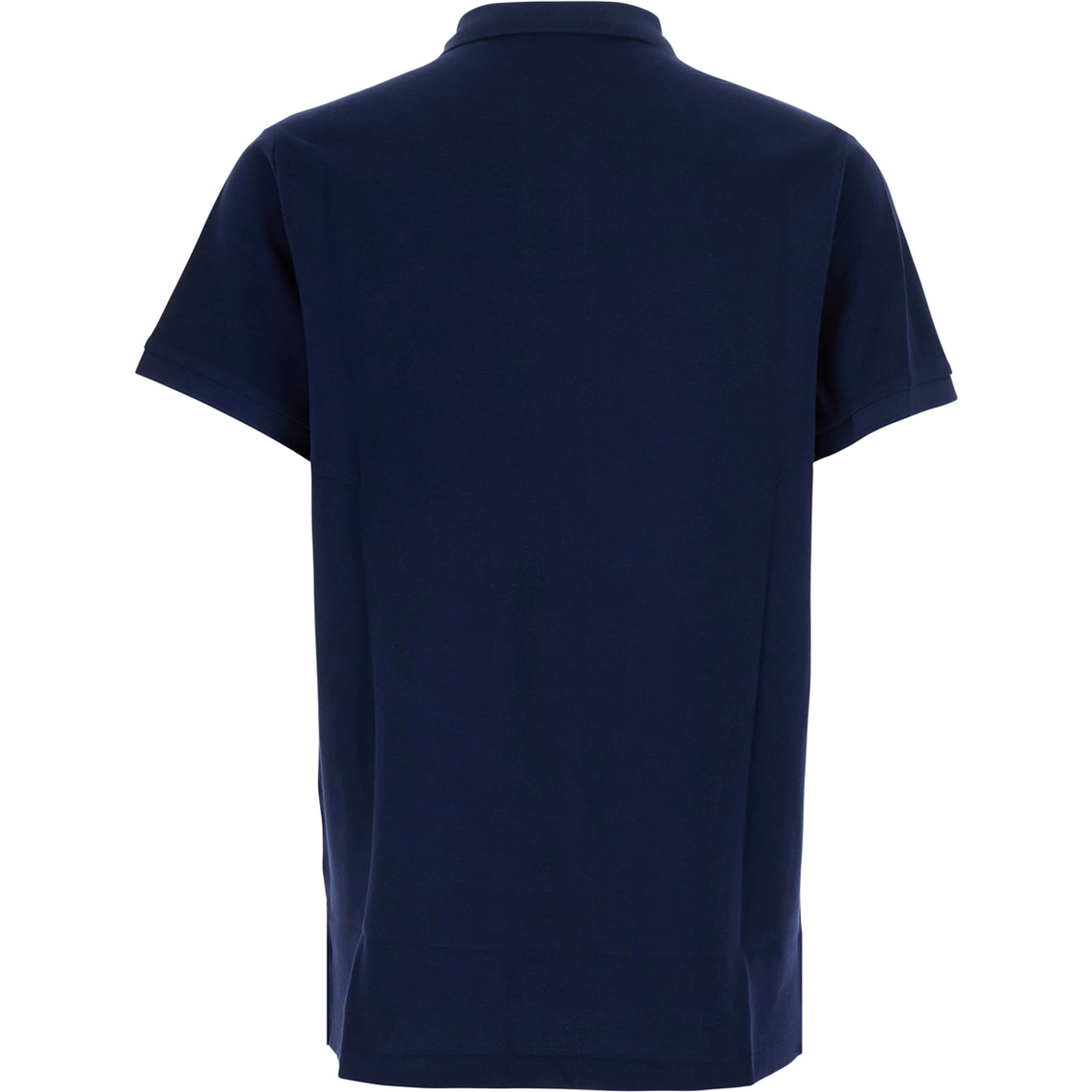 Custom Fit Blue polo shirt with Maxi Pony on the Front and Numeric Logo on the Sleeve in Cotton for Men
