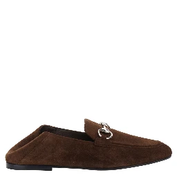 Pierre Brown loafers with front Horsebit plaque in suede for women