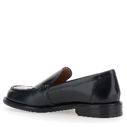 Linn Black Loafers with rounded toe in leather for women